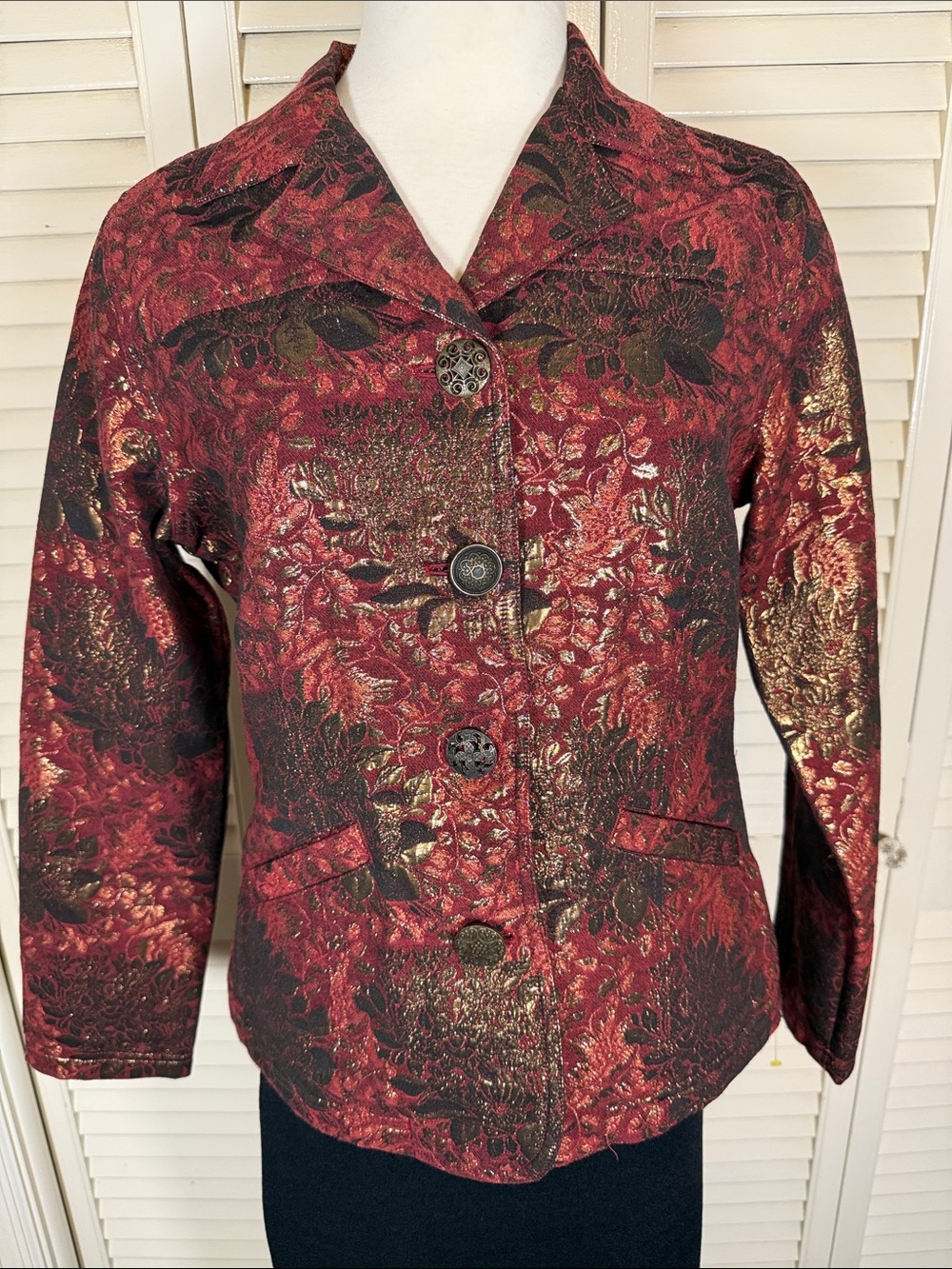 Chico's NWT Vintage Metallic Sunset Tapestry Brocade Jacket Size 1 (Medium / 8)